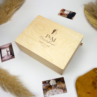 Lovelu Svatební dárkový box s gravírováním - klasická elegance
