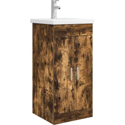 vidaXL Баня с мивка Опушен дъб 42 x 40 x 84, 5 см Инженерна дървесина (890676)