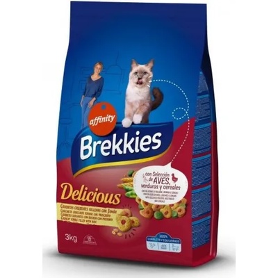 Affinity Brekkies Cat Delice Chicken Filled With Ham - хрупкави гранули от пилешко месо, с пълнеж от шунка, храна за пораснали котки над 1 година, Испания - 20 кг