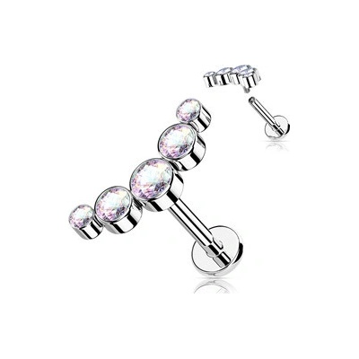 Šperky4U Piercing do brady se zirkony LB1113AB-1208