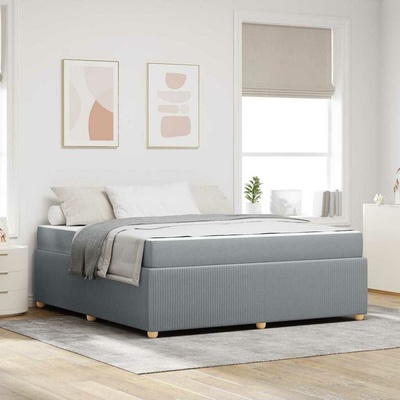 zahrada-XL 3398418 Rám postele s matrací s matrací Světle šedá textil