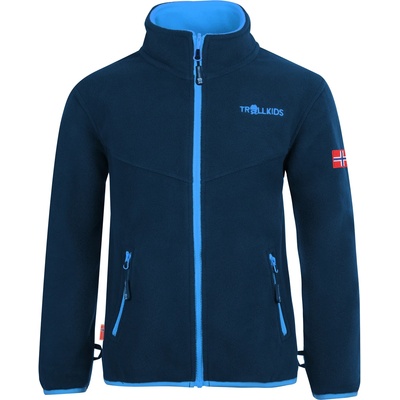 TROLLKIDS Детско поларено яке Trollkids Kids Oppdal Jacket XT Fleece jacket - Navy / Medium Blue - размер 122 (EU) (703-2397-0321)
