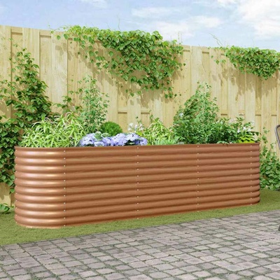 vidaXL vyvýšený záhon Hnědá 320 x 80 x 81 cm Ocel