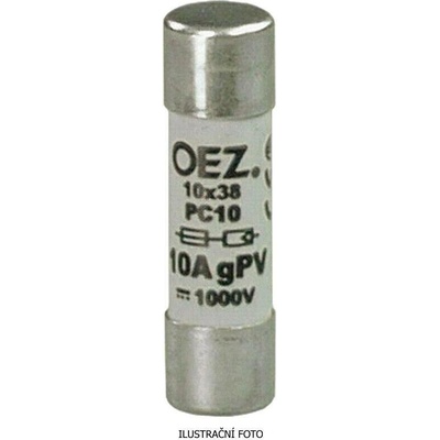 OEZ OEZ:41240 Pojistková vložka PC10 12A gPv Un 1000 V d.c., velikost 10x38, gPv - charakteristika pro jištění polovodičů, Cd/Pb
