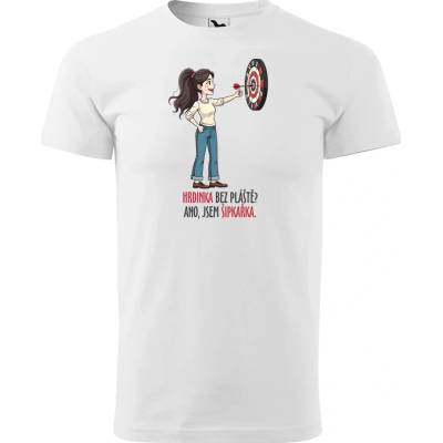 Sablio Tričko s potiskem Hrdinka bez pláště? Ano, jsem šipkařka bílé