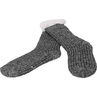 Мъжки домашни чорапи в черен меланж