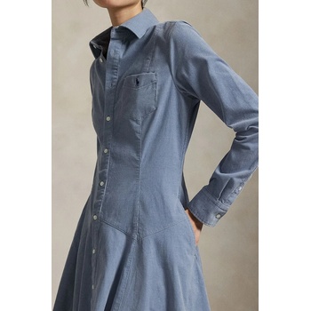 Ralph Lauren Памучна рокля Polo Ralph Lauren в синьо къса разкроена 211972069 (211972069)