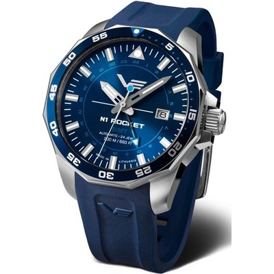 Vostok Europe NH34/225A712S Modrý silikonový řemínek
