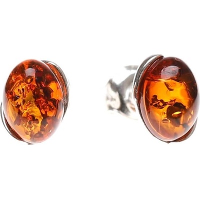 Reblan strieborné náušnice s jantárom BARA RENU182