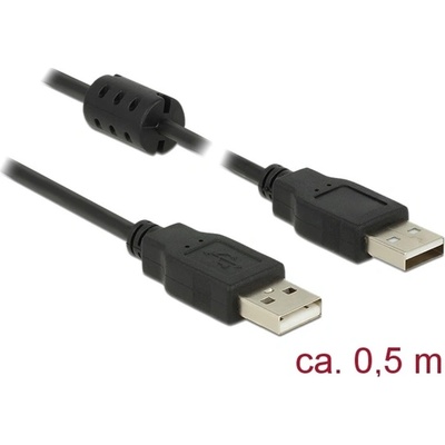 Delock Кабел Delock - 84888 (USB-A към USB-A, мъжки към женски, черен, 0, 5 м) (84888)