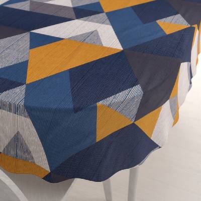 Biante bavlna oválny obrus Sandra SA-390 Modro-béžovo-oranžové trojuholníky 50x100 cm