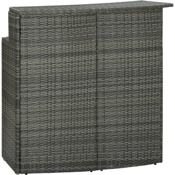 Image 1 of vidaXL Градинска бар маса, сива, 120x55x110 см, полиратан (313469)