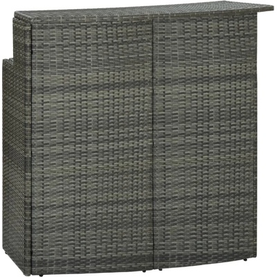 vidaXL Градинска бар маса, сива, 120x55x110 см, полиратан (313469)