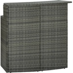 vidaXL Градинска бар маса, сива, 120x55x110 см, полиратан (313469)