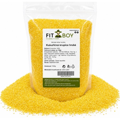 Fitboy Kukuřičná krupice hrubá 1 kg