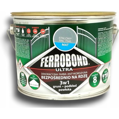 Barva antikorozní barva na kov Ferrobond 2,5 l, ocelová matná