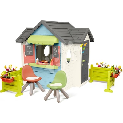 Smoby Domček s reštauráciou a obchodom s dvoma záhradkami Chef House Life rozšíriteľný s 2 stoličkami