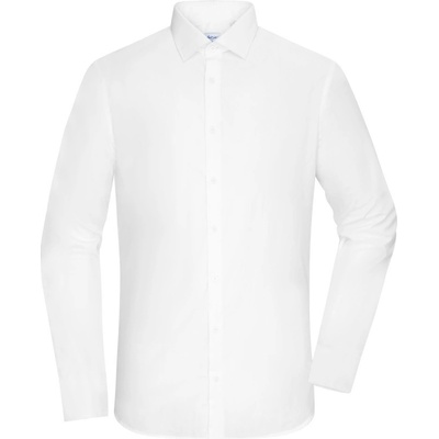 James & Nicholson pánská popelínová košile dlouhý rukáv slim fit JN 1372 bílá