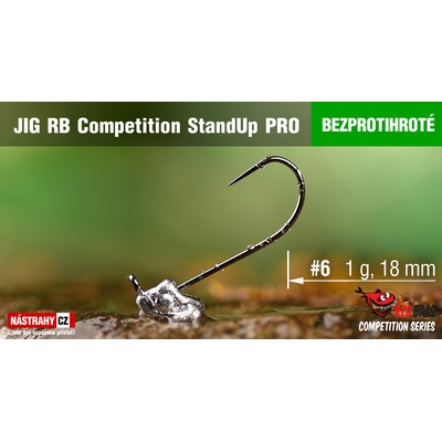 REDBASS Bezprotihrotý Jig RB StandUp Pro Competition vel.6 18mm 1g 5 ks