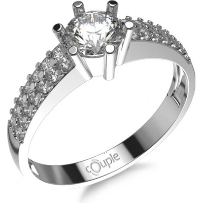 Couple zásnubní Nixia v bílém zlatě se zirkony 5260516