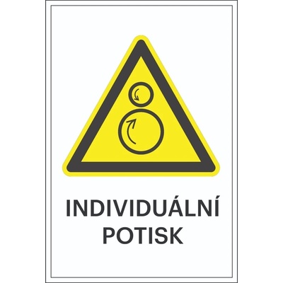 Varovné značení, upozornění na protichůdné role, s možností individuálního textu – hliníkový kompozit, 500×750 mm