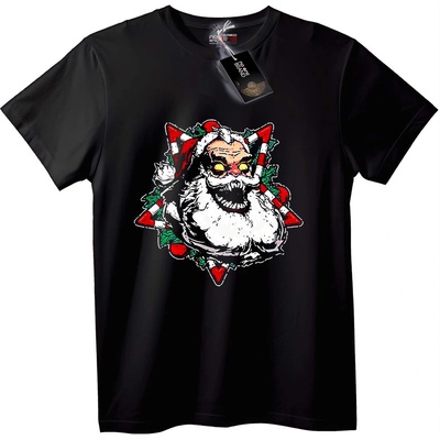 NOONEBRAND Тениска с Лош Дядо Коледа - XS, Black