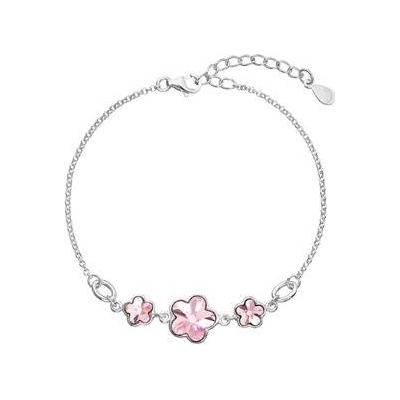 Pavona stříbrný s kytičkami Crystals from Swarovski Rose 33112.3