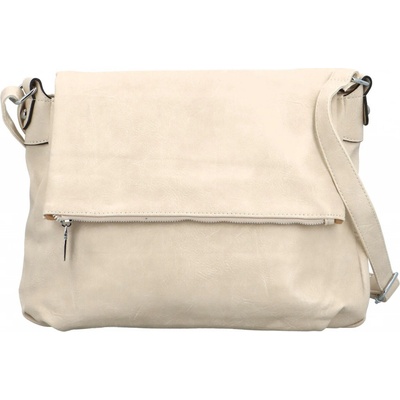 Trendy dámská koženková crossbody kabelka Rosalina béžová