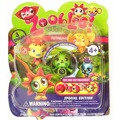 Трасформиращо се топче животинче zoobles 3 броя на блистер