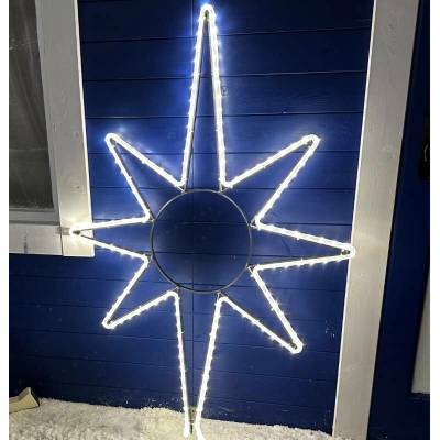 DecoLED LED svetelná hviezda na vrchol stromu 80 x 120 cm teplá biela