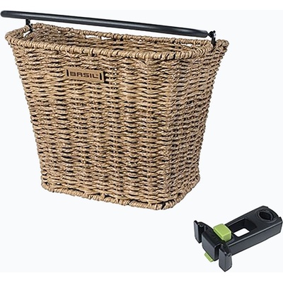 Basil Предна кошница за велосипед Basil Bremen Rattan Look KF+KF Ahead Steem Holder seagrass
