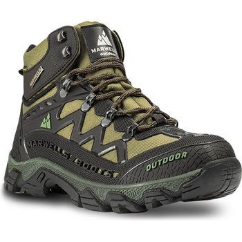 Marwells Мъжки туристически боти - Черно-Зелени 2021083218 (311871_Черно)