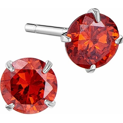 Nefertitis Stříbrné náušnice pecky se zirkony AA kvalita RED NF63116 4 mm, 0,43 g