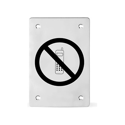 AC-T SERVIS Piktogram hranatý nerez - zákaz telefonování