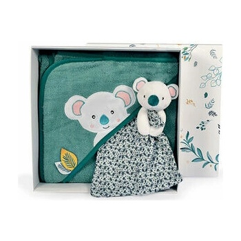 Koala Osuška s kapucňou Yoca le Doudou et Compagnie modrá