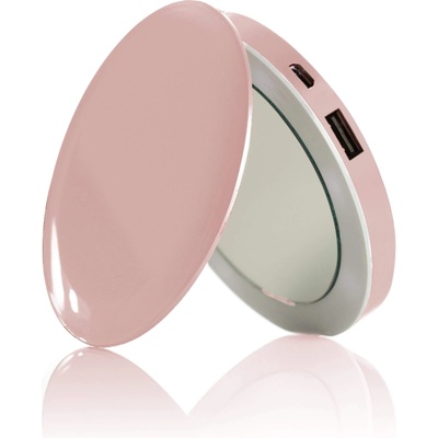HYPER by Sanho Pearl Make-Up Mirror And Power Bank 3000mAh - джобна външна батерия с огледало и LED светлина (розово злато)