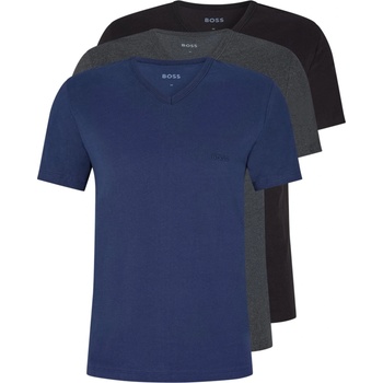Boss Тениска Boss Mens BOSS Bodywear 3 Pack T-Shirts - Soft Breathable Fabric with Logo Detail - Open Blue