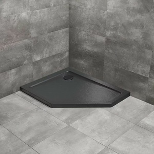 Radaway Петоъгълно душ корито Radaway Doros PT E Stone 100x80 см черен акрил ляво (SDRPT1080-01-54SL)