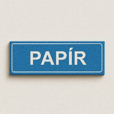 Traiva s.r.o Tříděný odpad Papír Verze: Samolepka 290 x 100 mm tl. 0.1 mm - Kód: 02066