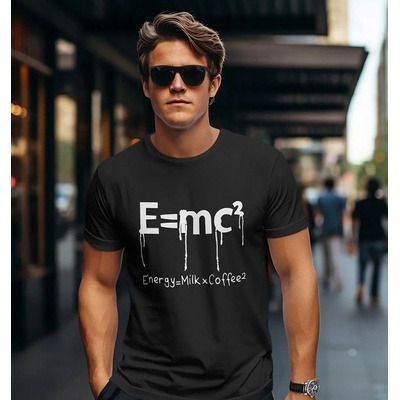 Bullshirt.sk pánske tričko Einstein Coffee čierne