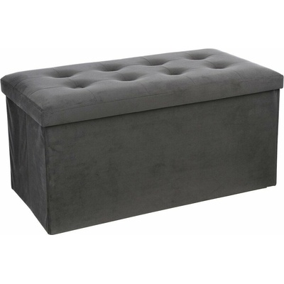 Atmosphera Velký pouf s odkládací přihrádkou v šedé barvě, pouf na chodbu, pouf na pokoj