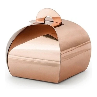 PartyDeco Krabička malá oblá růžovozlatá 10 ks – Zboží Dáma