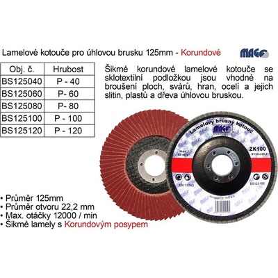 Magg Lamelový brusný kotouč 125 mm 120 BS125120