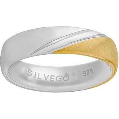 SILVEGO Snubní stříbrný prsten SHULIEN pozlacený žlutým zlatem SHG8501RMGP