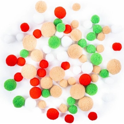Mix barevných pomponů 80 ks