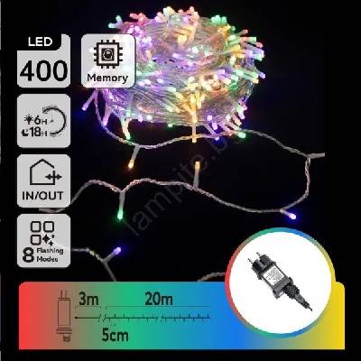 Aigostar - LED RGBY Външна коледна гирлянда 400xLED/6W/230V 20m IP44 (AI2115)
