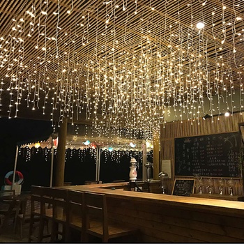 DENR Závěs světelný LED až 1260 diod venkovní teplá bílá Řetěz 20m 630 LED diod