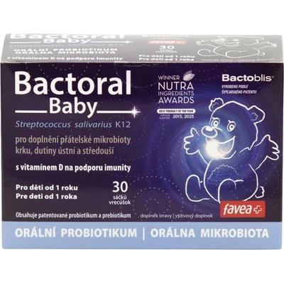 favea Bactoral Baby s Vitamínom D vrecúška pre deti od 1 roka 30 ks