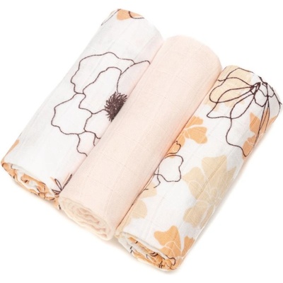 T-TOMI BIO Bamboo Diapers Flowers 70x70 3 ks