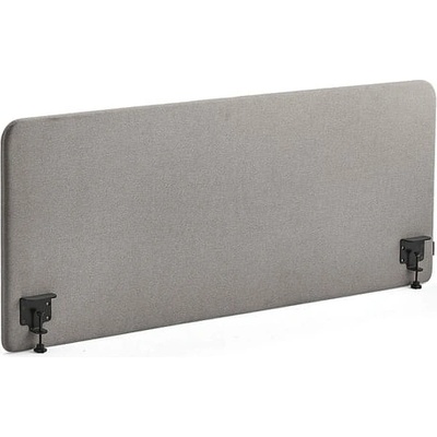 Zone stolový paraván černé svorky potah Rivet stříbrnošedá 160 X 65 x 3,6 cm